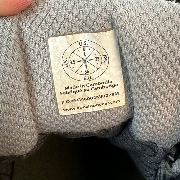 Oboz Katabatic Mid Women’s size‎ 6 Hiking Trail Running Grey Boots waterproof - Picture 10 of 10